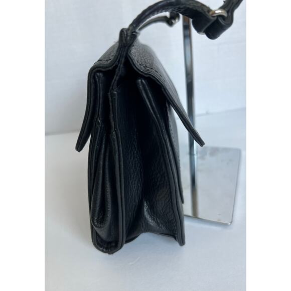 Fossil Women’s Small Black Pebbled Leather Crossbody Organizer Shoulder Purse - Picture 2 of 9